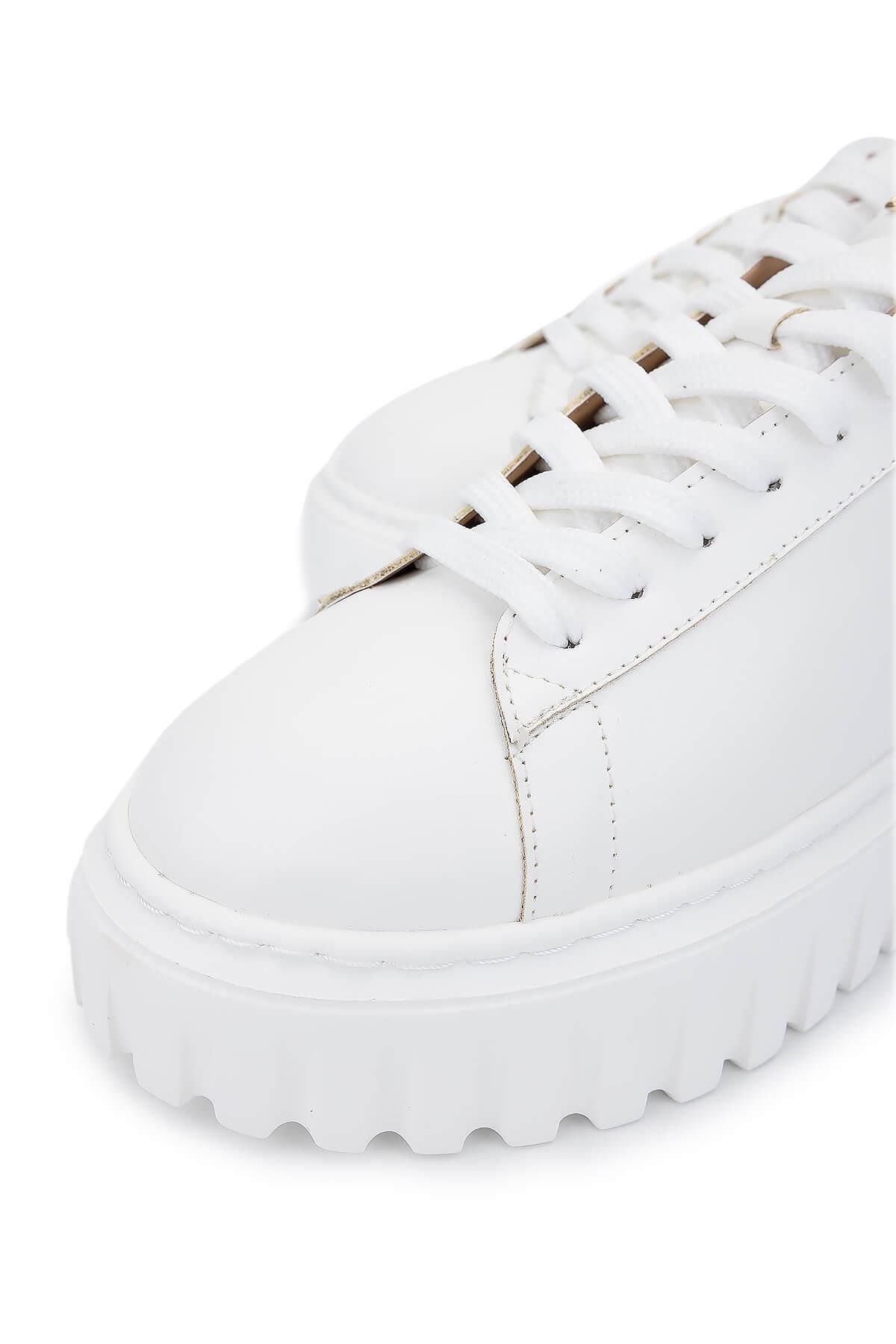 Tamer Tanca Kadın Deri/Suni Beyaz Sneakers & Spor Ayakkabı