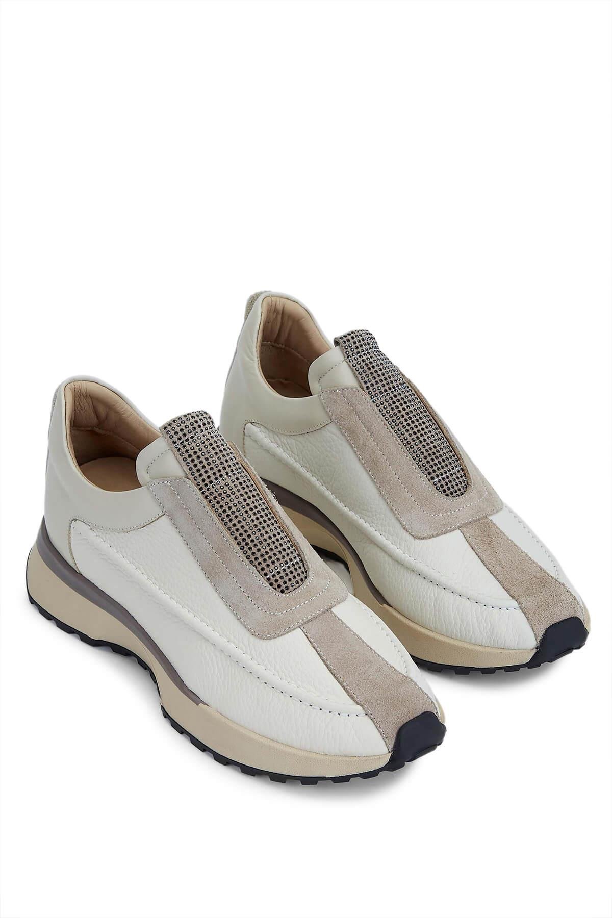 Tamer Tanca Kadın Hakiki Deri Bej Casual Ayakkabı