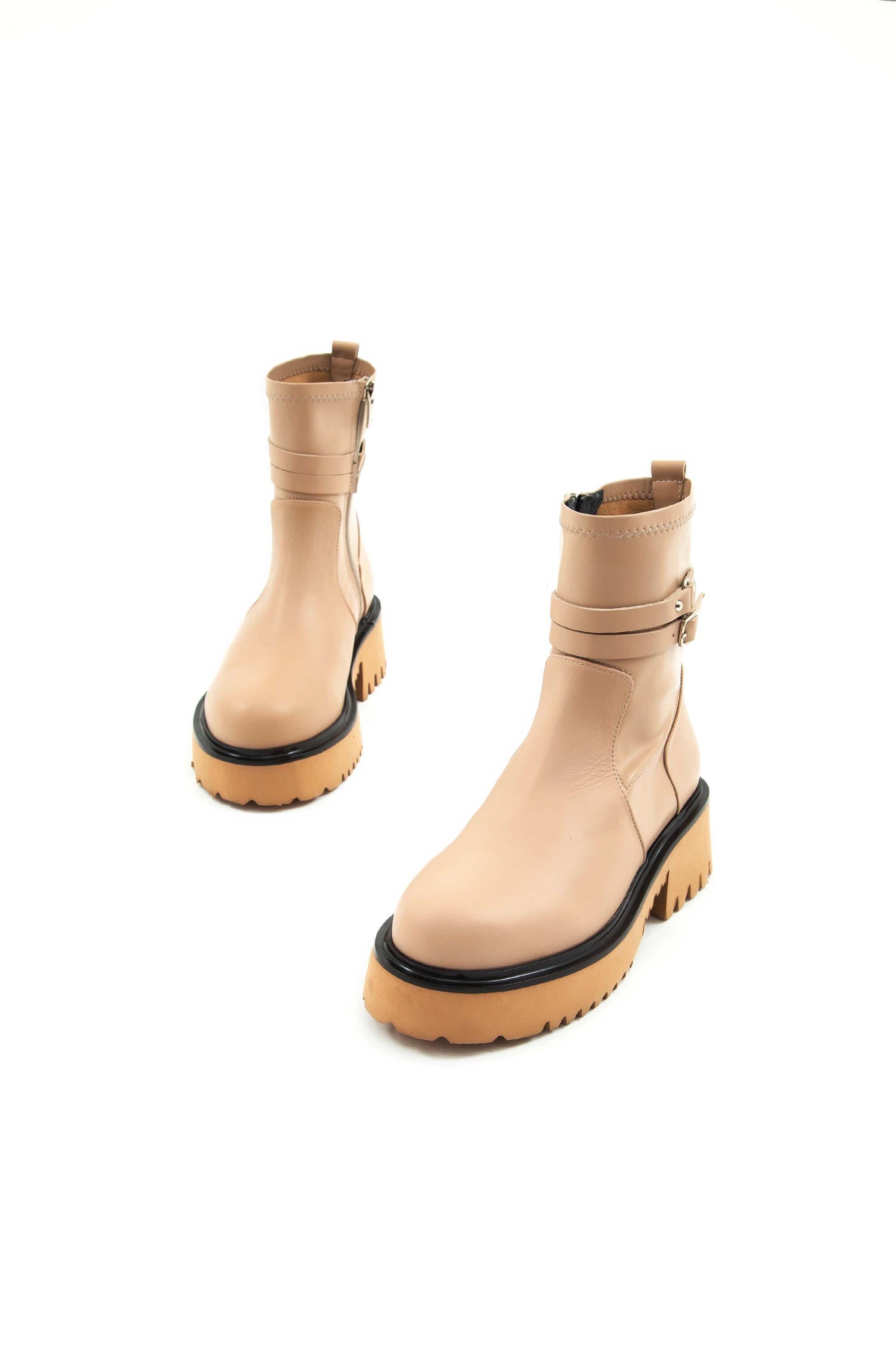 Tamer Tanca Kadın Hakiki Deri Bej Günlük Bot