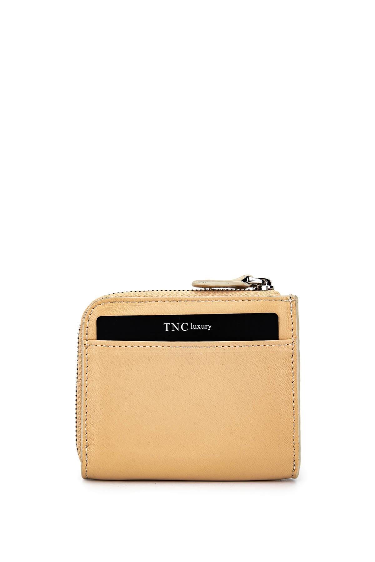 Tamer Tanca Kadın Hakiki Deri Bej Kartlık