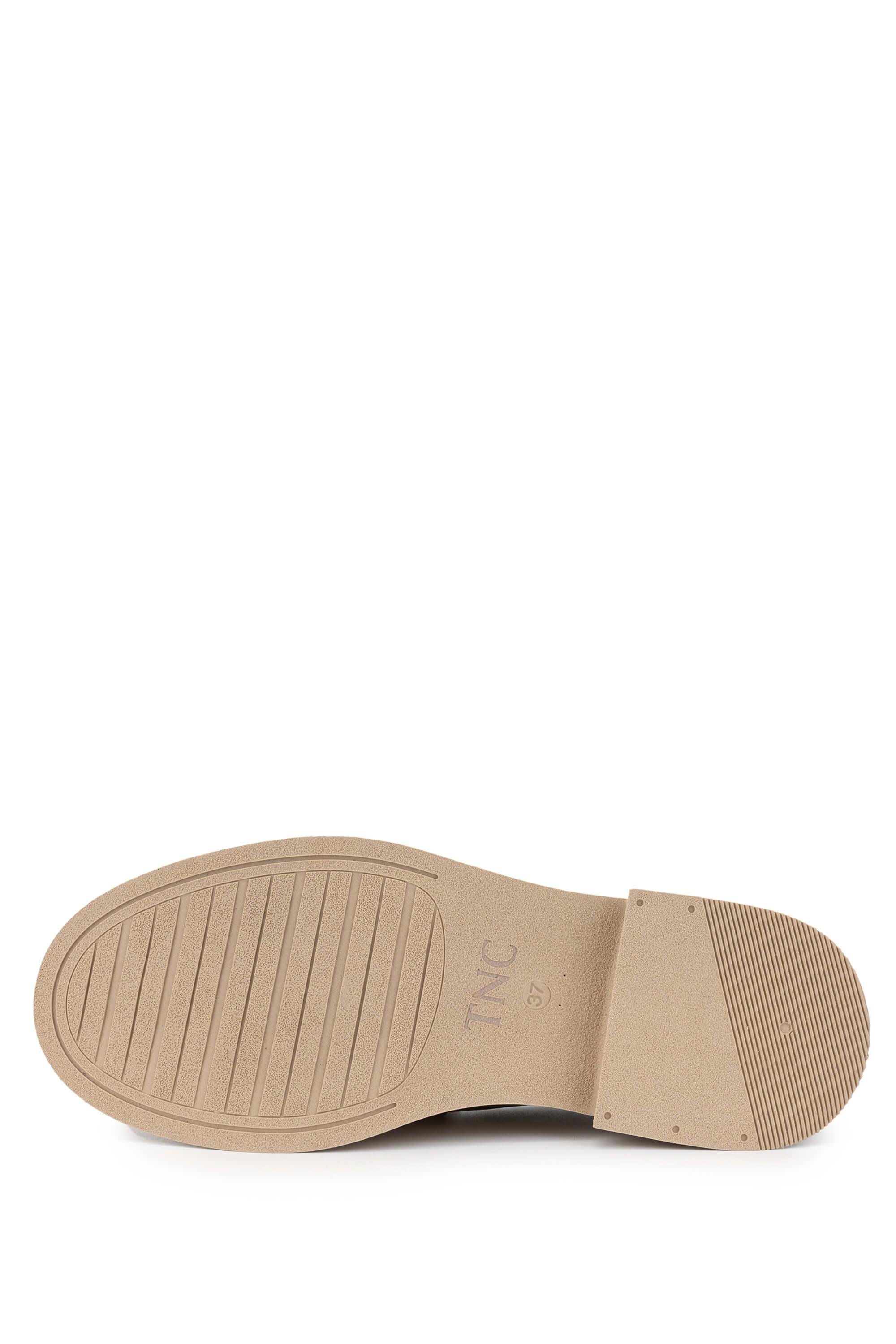 Tamer Tanca Kadın Hakiki Deri Bej Loafer Ayakkabı