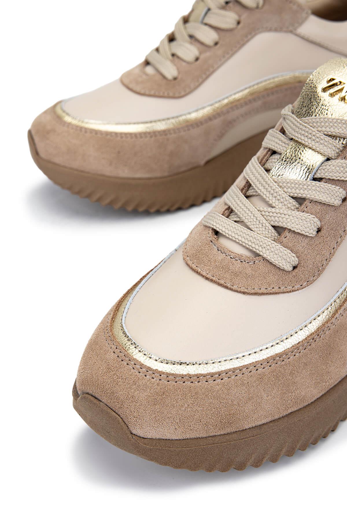 Tamer Tanca Kadın Hakiki Deri Bej Sneakers & Spor Ayakkabı