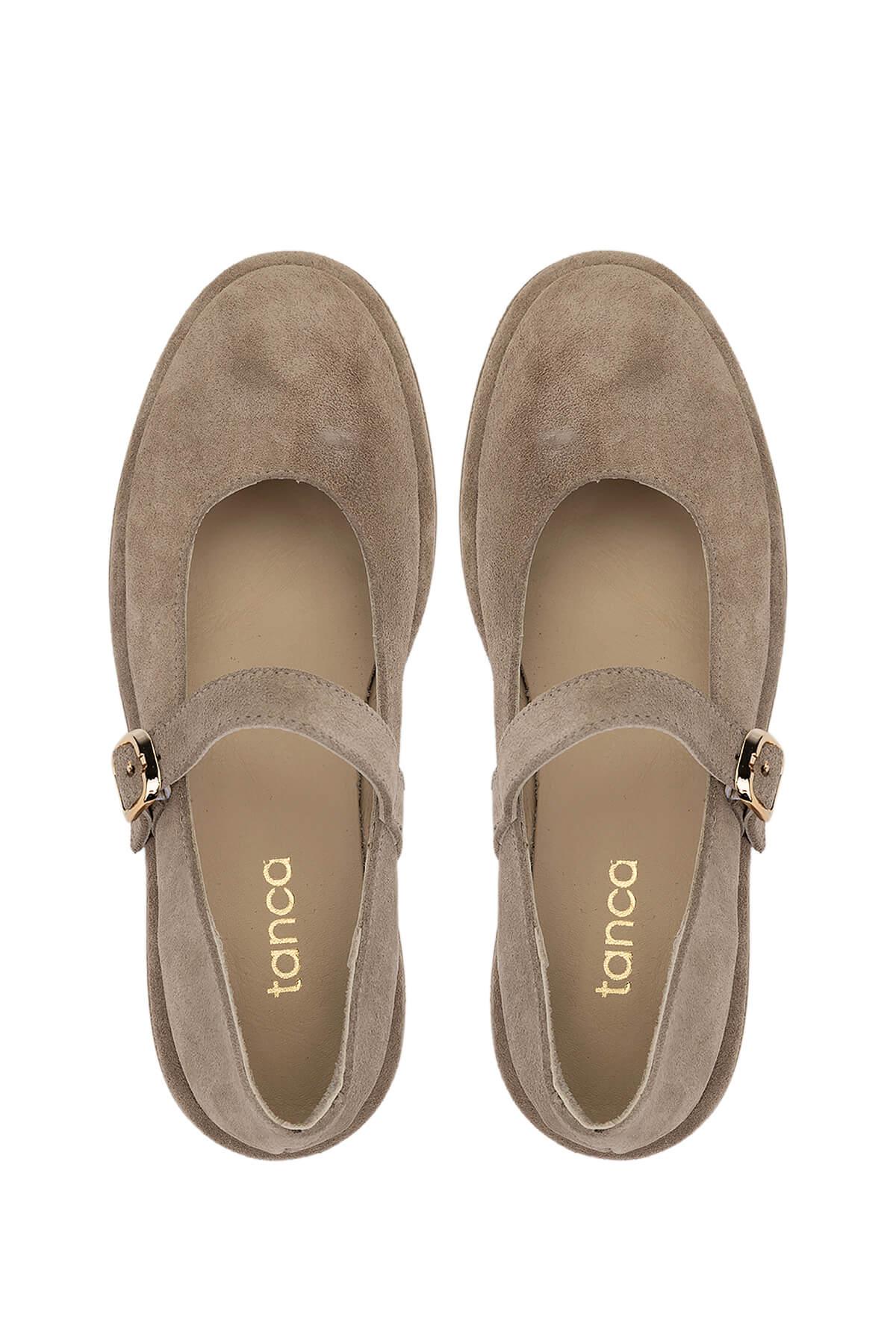 Tamer Tanca Kadın Hakiki Deri Bej Süet Casual Ayakkabı