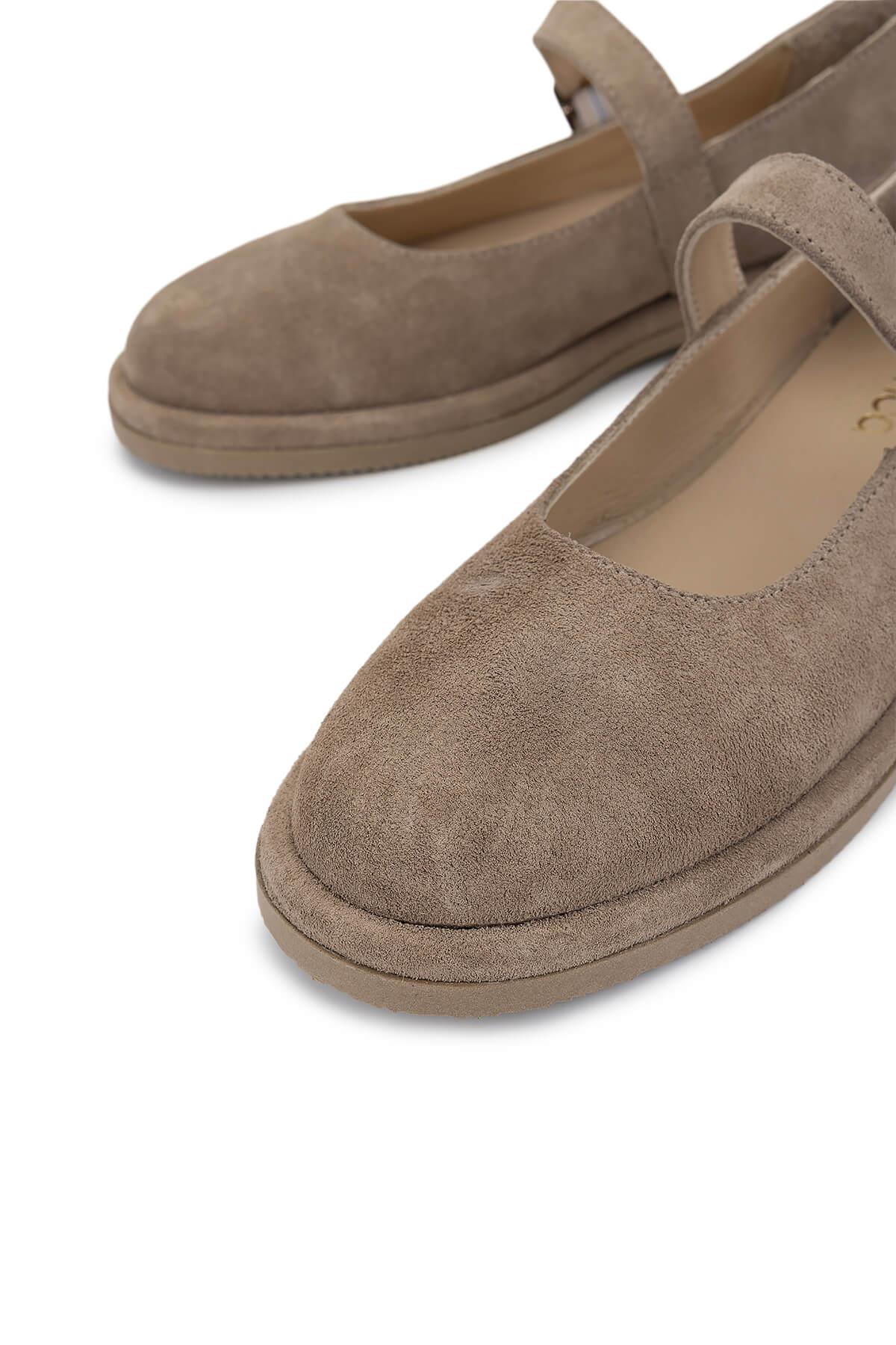 Tamer Tanca Kadın Hakiki Deri Bej Süet Casual Ayakkabı