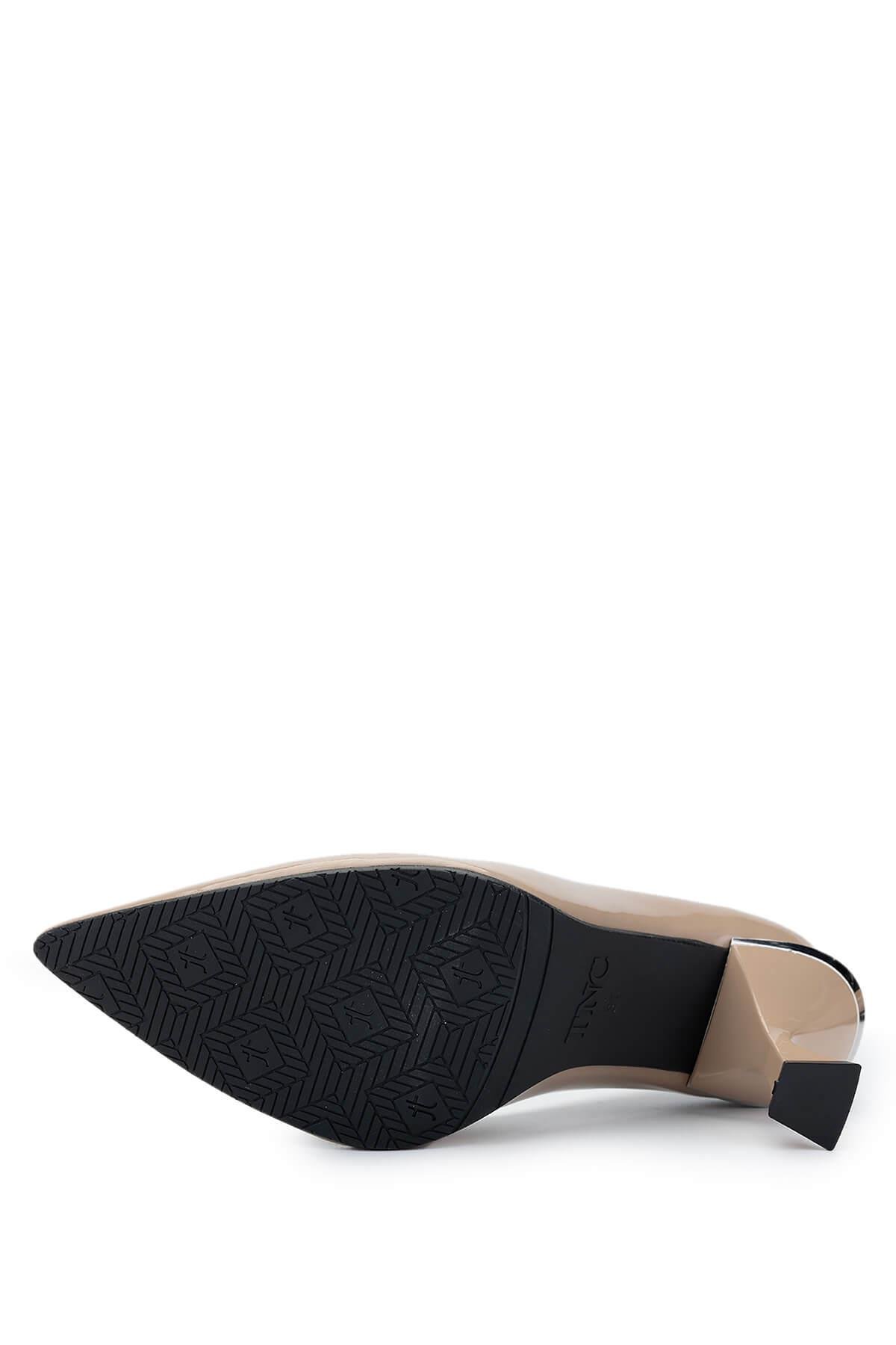 Tamer Tanca Kadın Hakiki Deri Bej Topuklu Ayakkabı