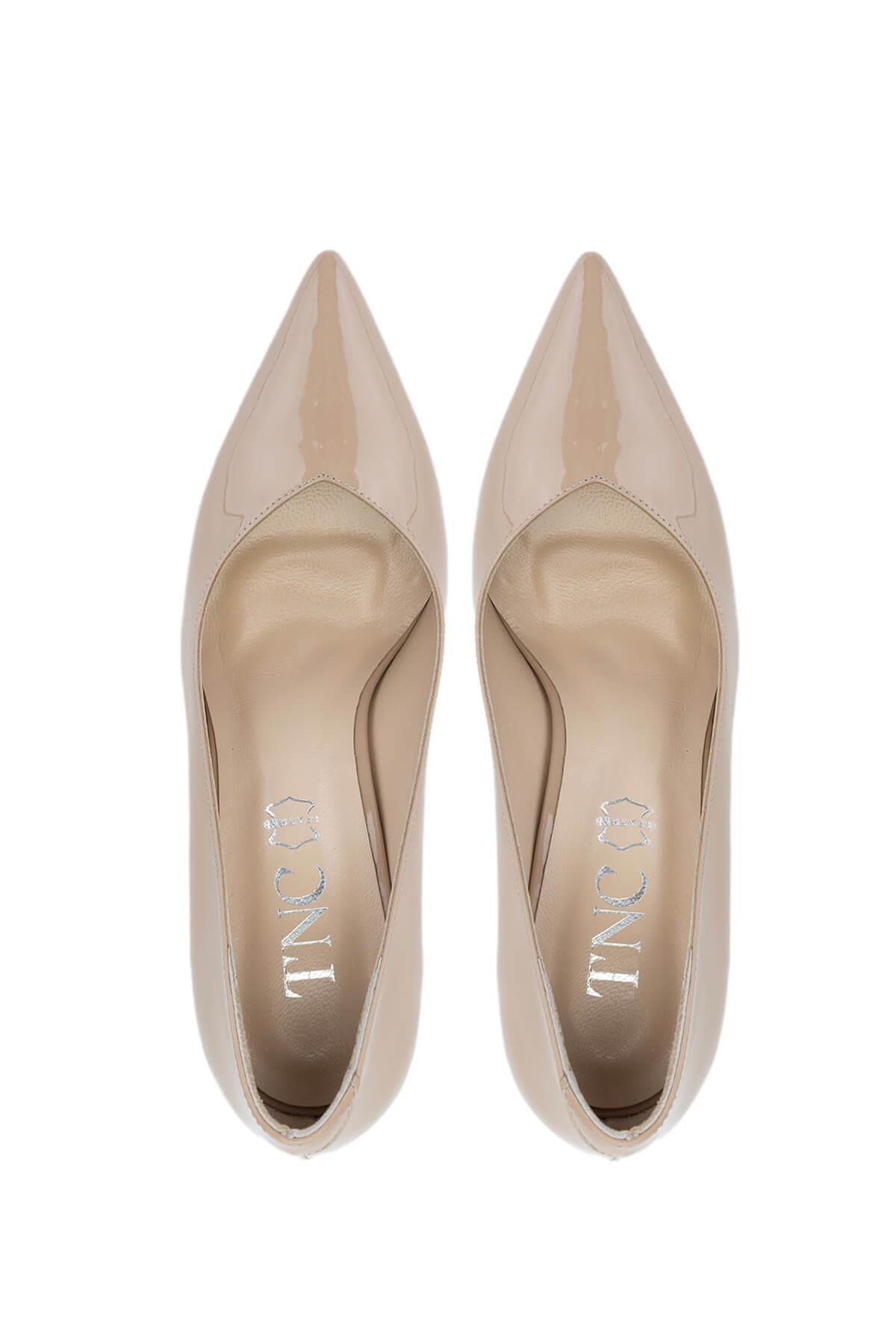 Tamer Tanca Kadın Hakiki Deri Bej Topuklu Ayakkabı