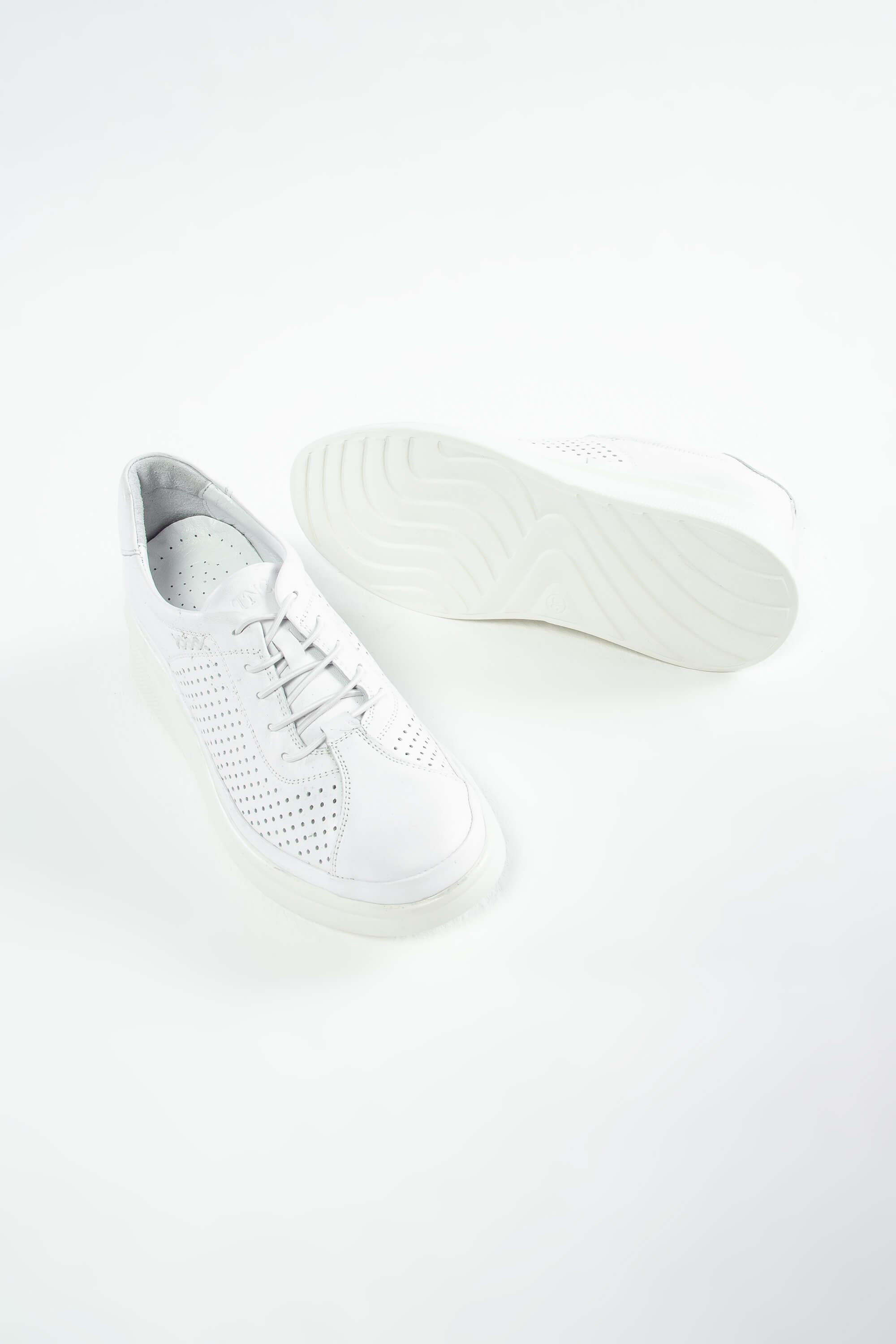 Tamer Tanca Kadın Hakiki Deri Beyaz Comfort Ayakkabı