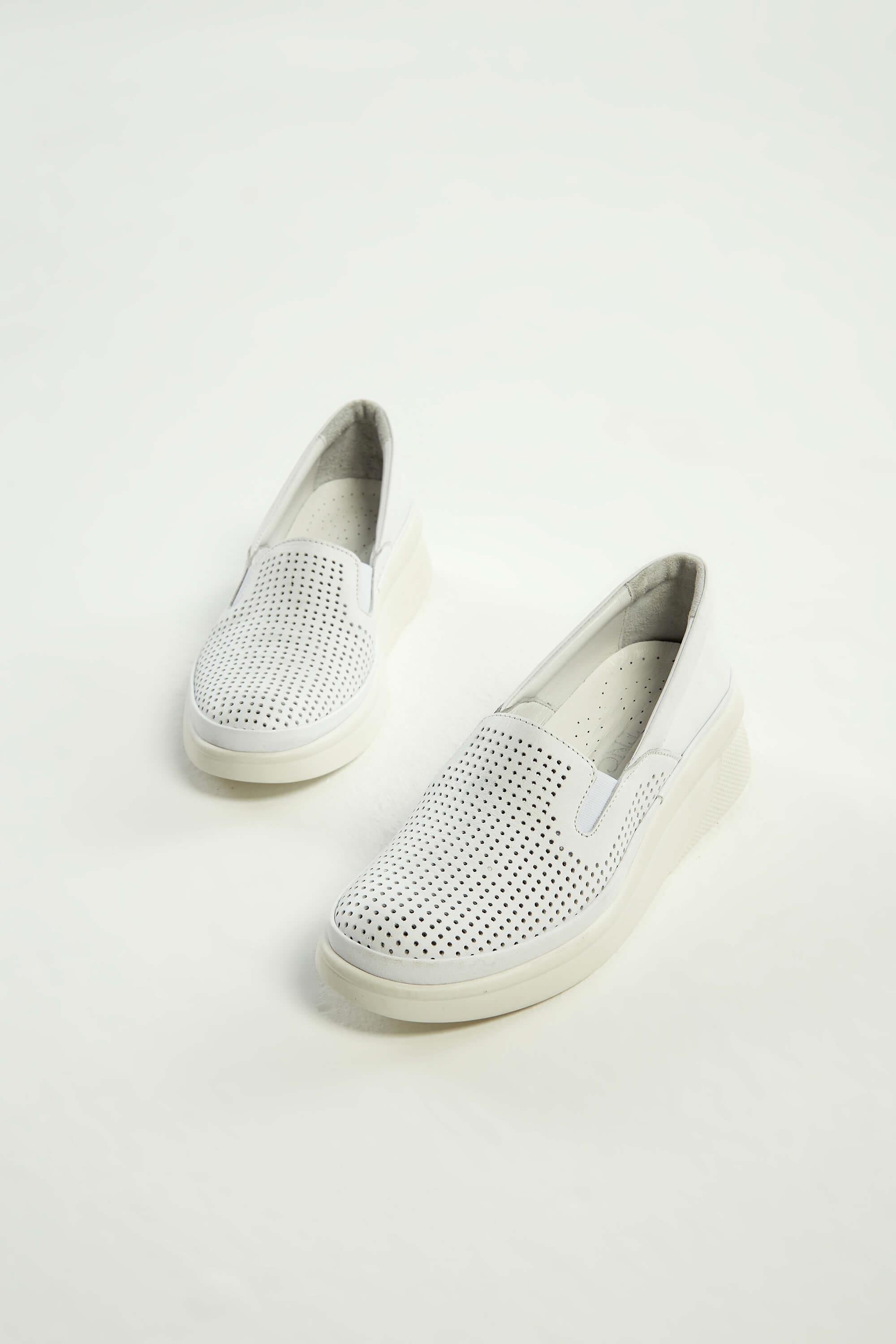 Tamer Tanca Kadın Hakiki Deri Beyaz Comfort Ayakkabı