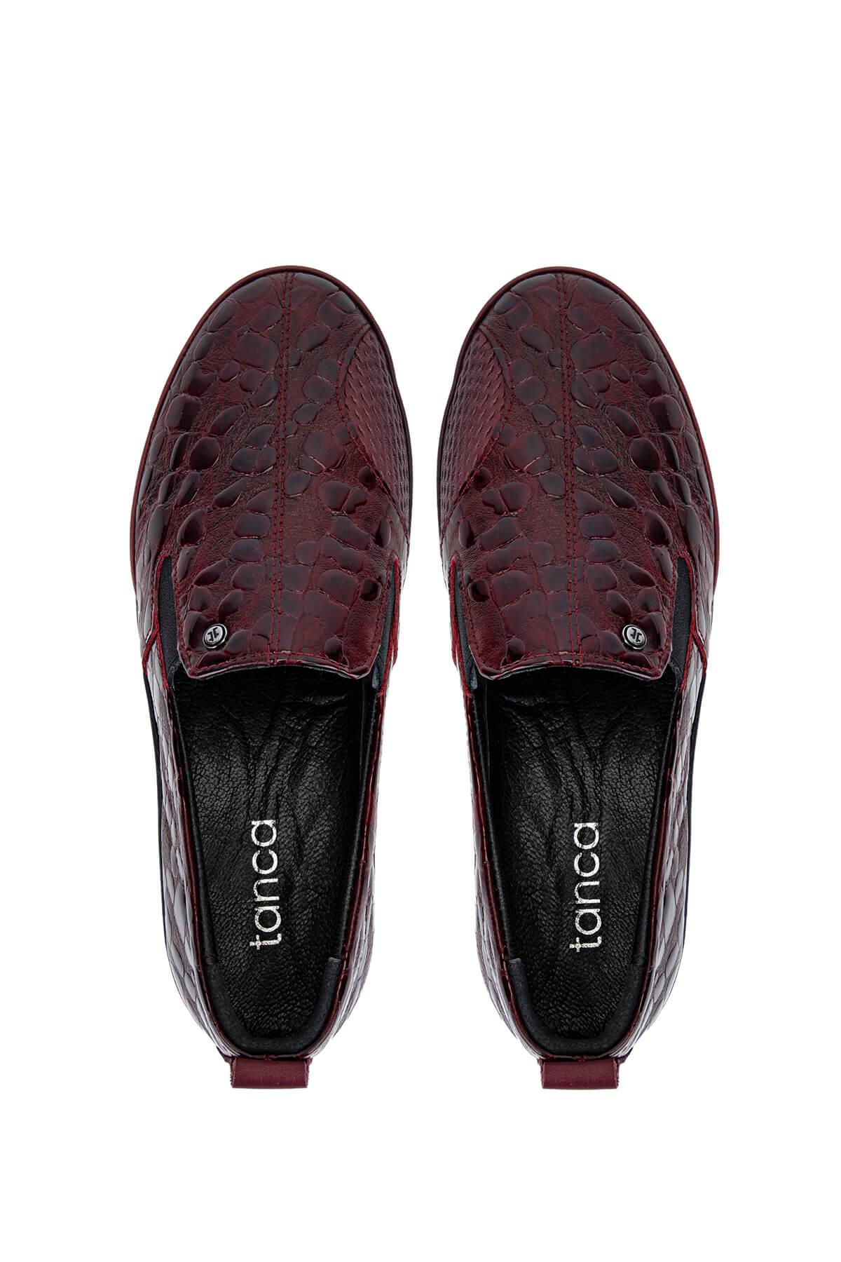 Tamer Tanca Kadın Hakiki Deri Bordo Casual Ayakkabı