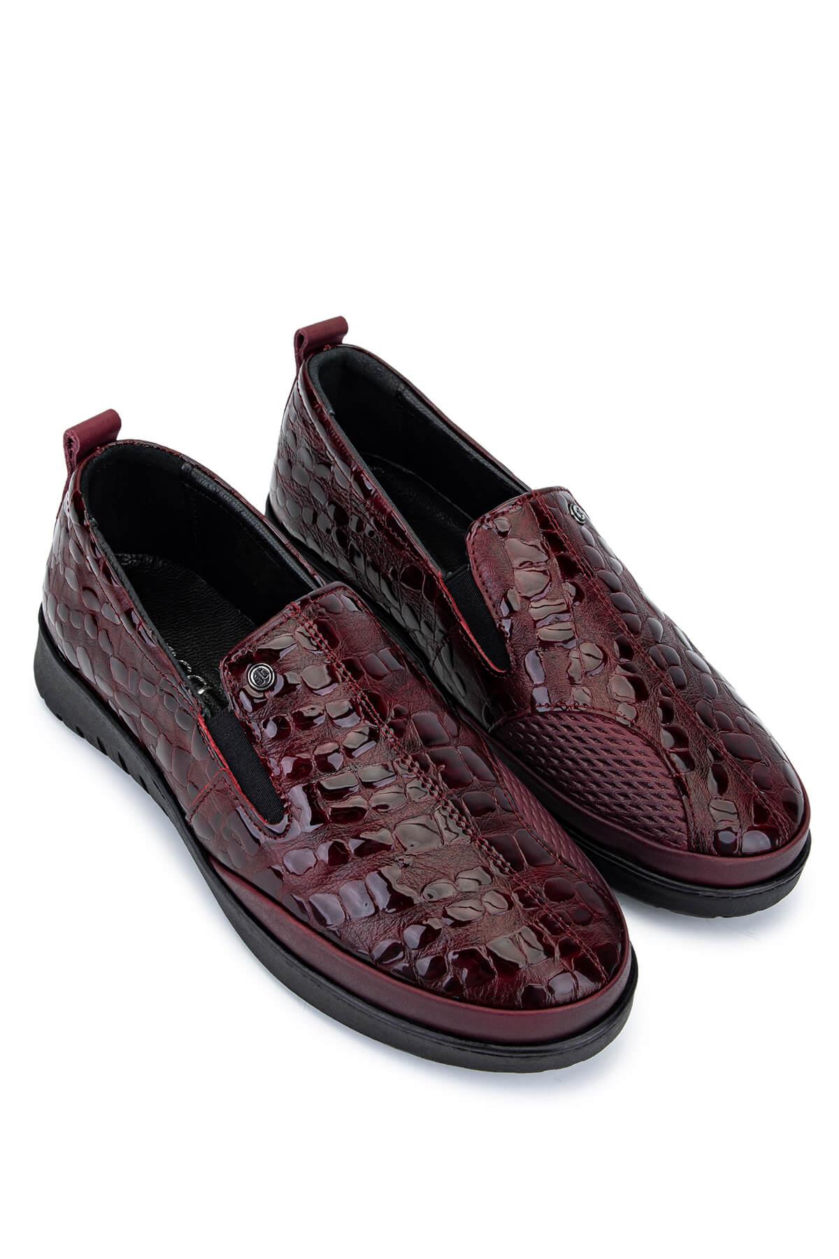 Tamer Tanca Kadın Hakiki Deri Bordo Casual Ayakkabı