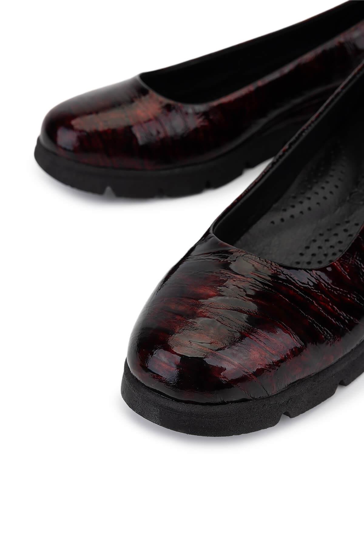 Tamer Tanca Kadın Hakiki Deri Bordo Comfort Ayakkabı