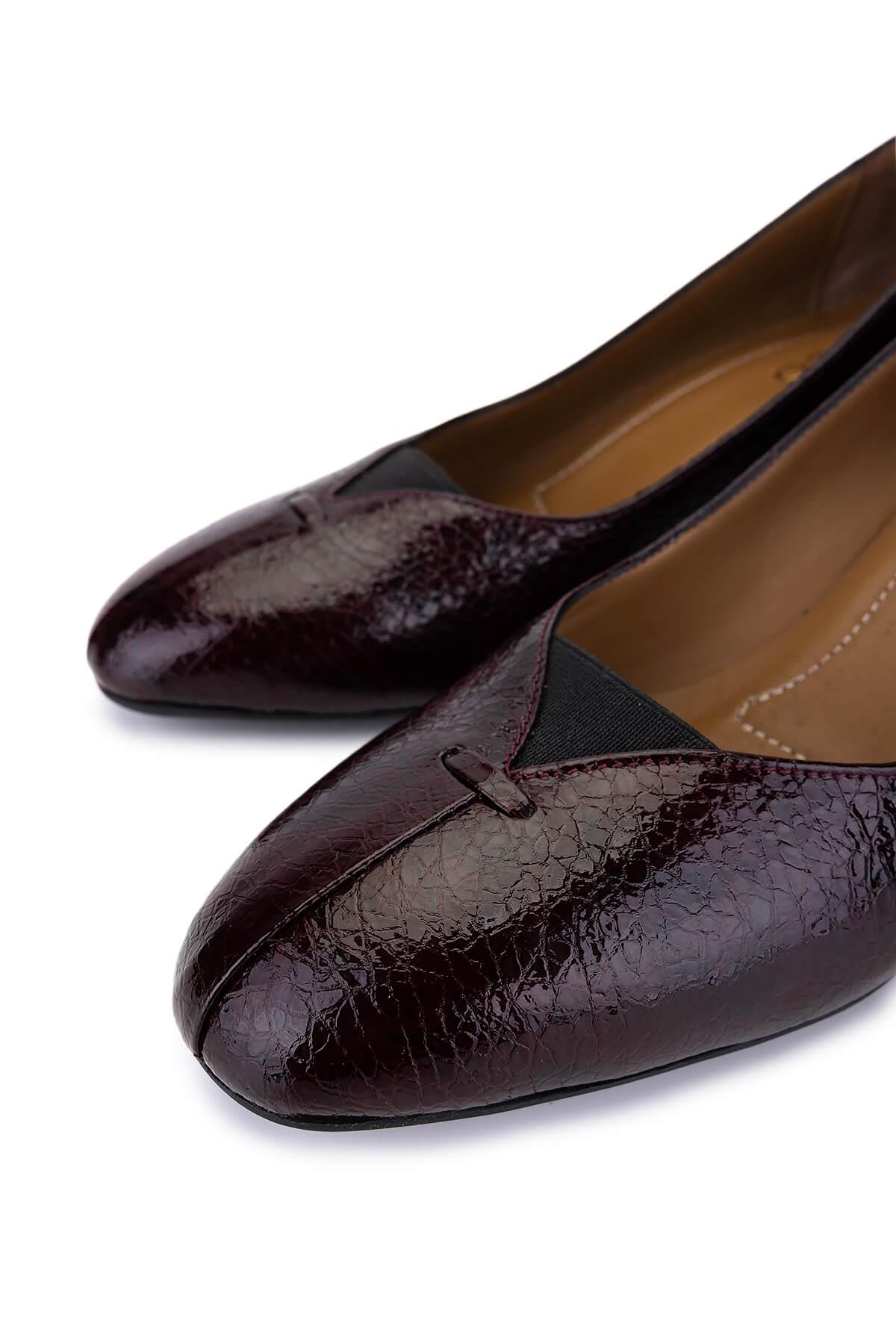 Tamer Tanca Kadın Hakiki Deri Bordo Klasik Ayakkabı