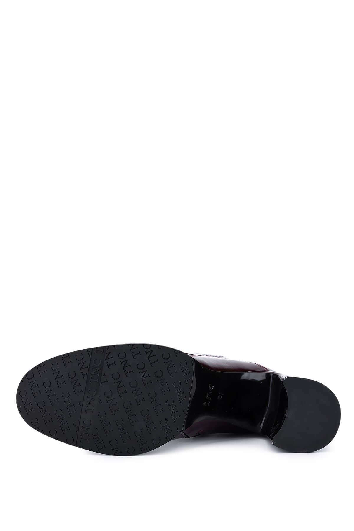 Tamer Tanca Kadın Hakiki Deri Bordo Klasik Bot