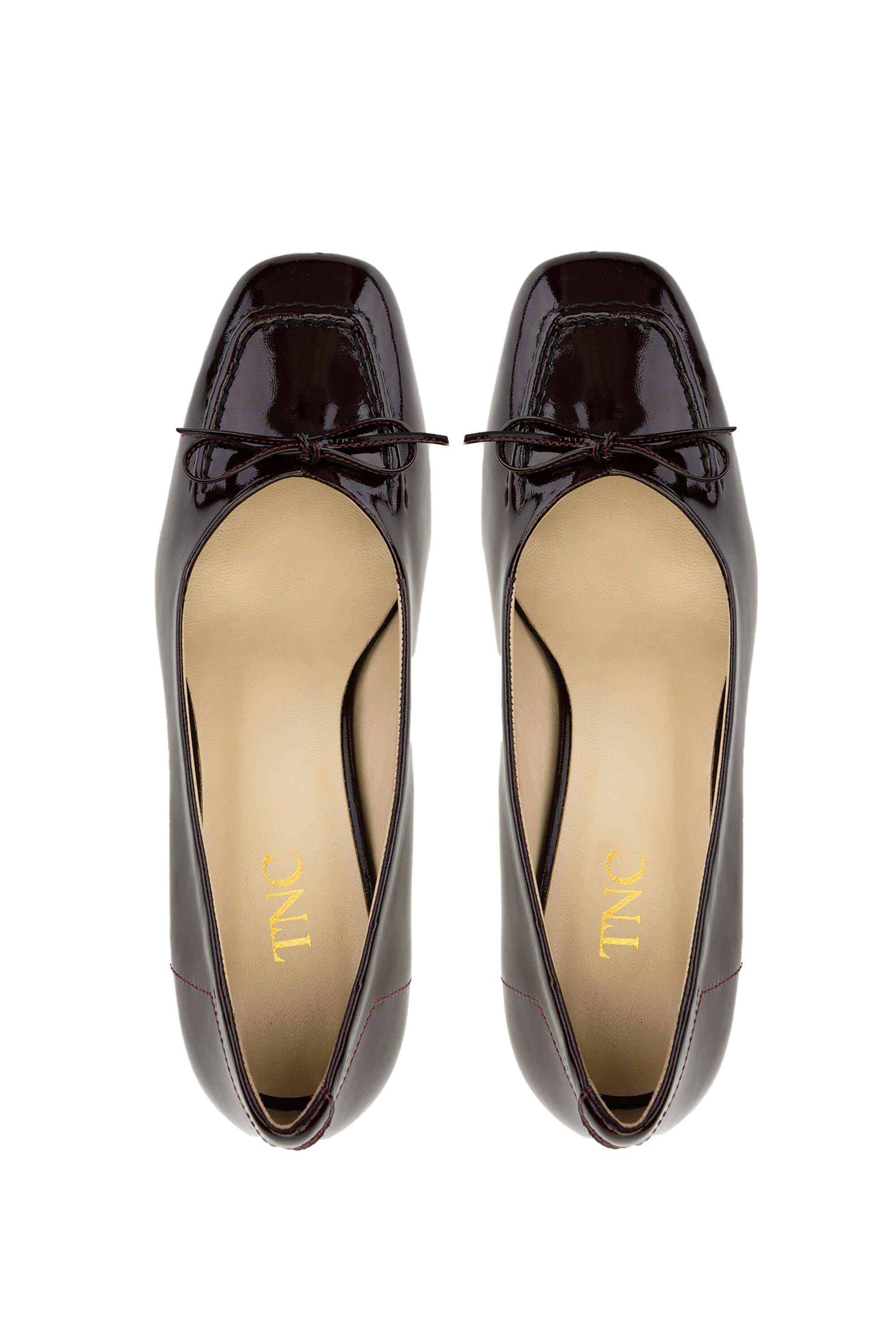 Tamer Tanca Kadın Hakiki Deri Bordo Topuklu Ayakkabı