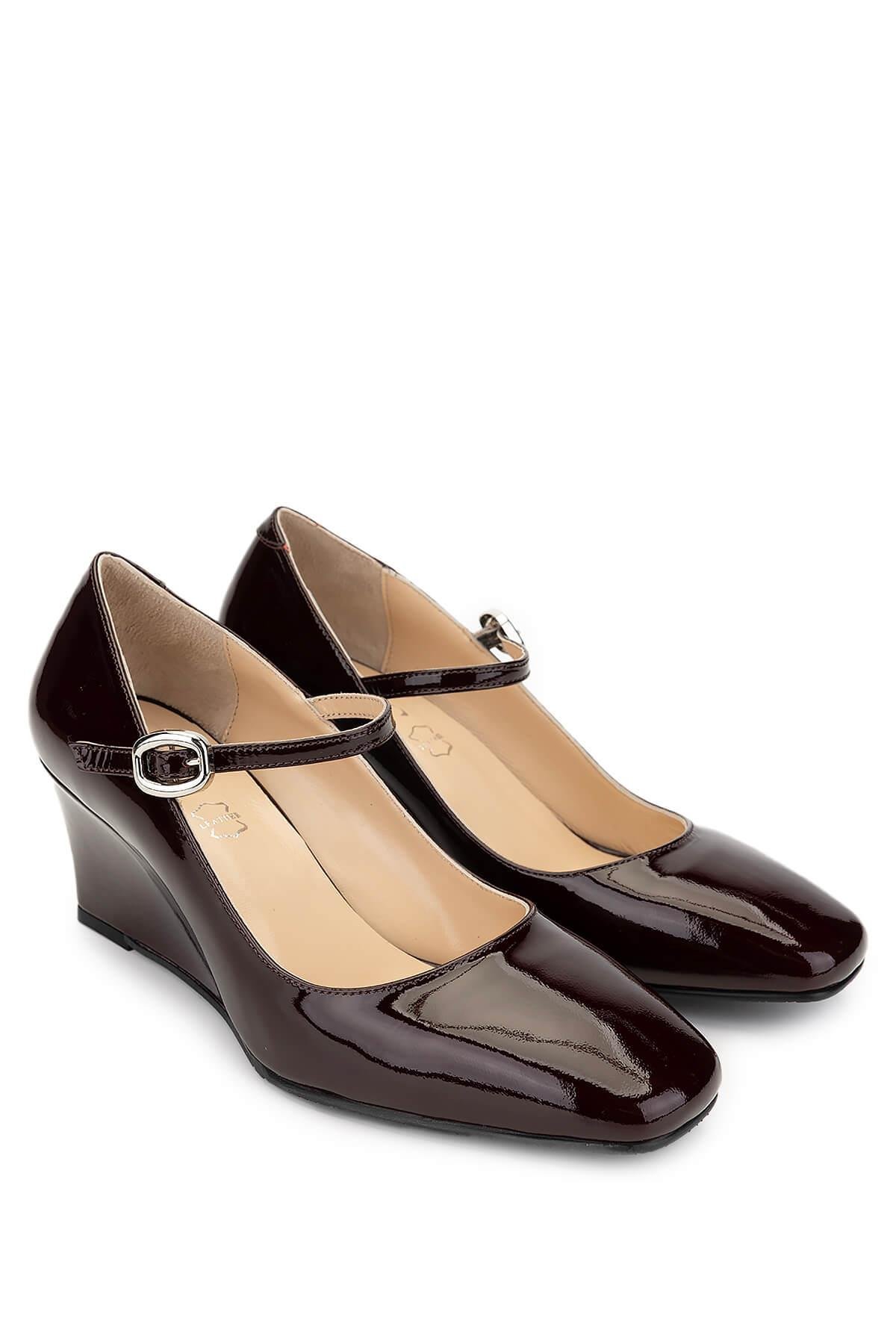 Tamer Tanca Kadın Hakiki Deri Bordo Topuklu Ayakkabı