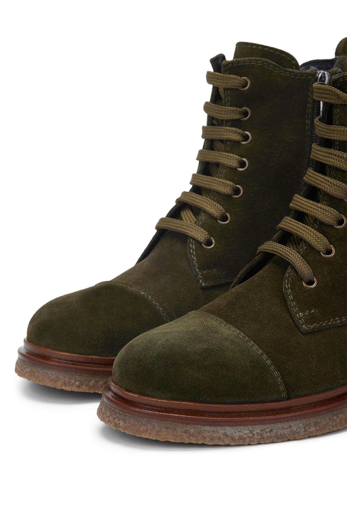 Tamer Tanca Kadın Hakiki Deri Haki Süet Casual Bot