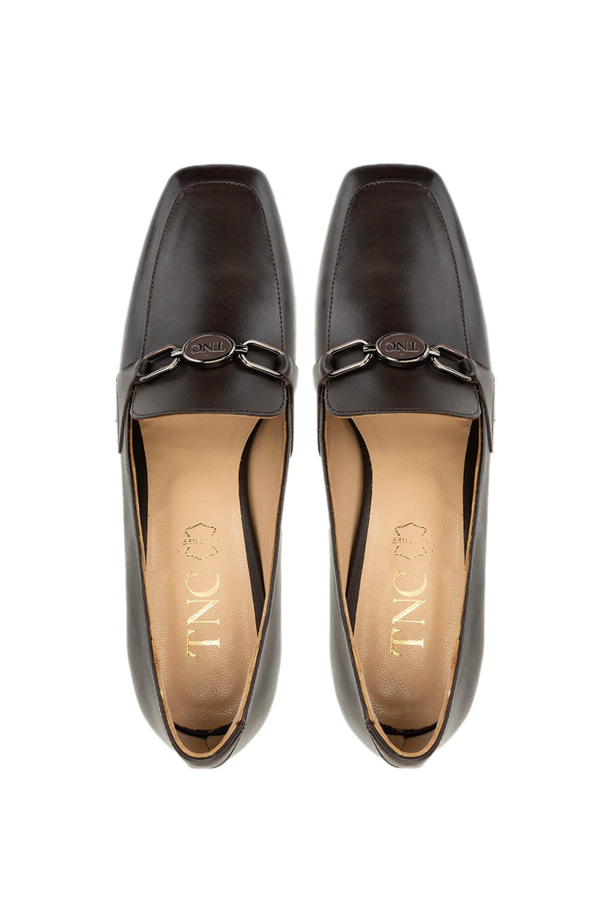 Tamer Tanca Kadın Hakiki Deri Kahverengi Topuklu Ayakkabı