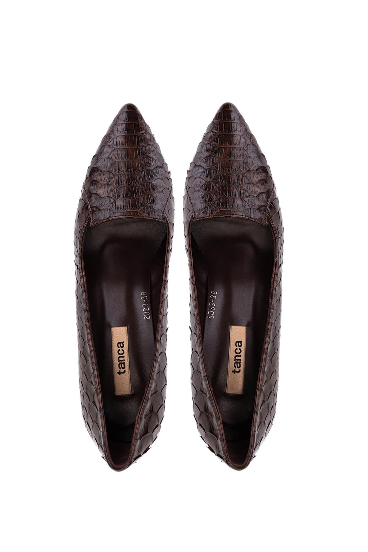 Tamer Tanca Kadın Hakiki Deri Kahverengi Klasik Ayakkabı