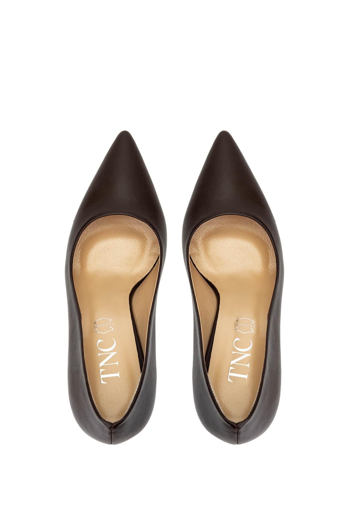 Tamer Tanca Kadın Hakiki Deri Kahverengi Topuklu Ayakkabı