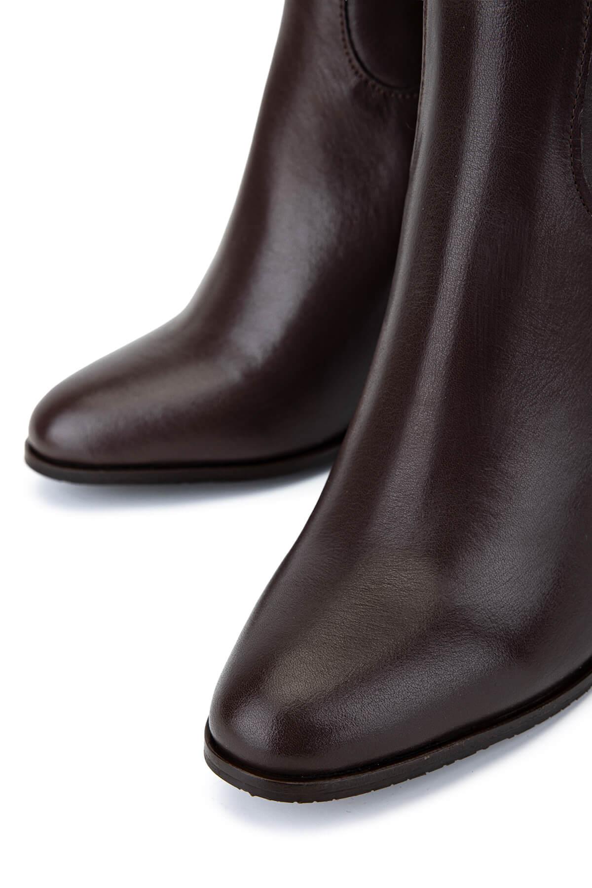 Tamer Tanca Kadın Hakiki Deri Kahverengi Klasik Çizme