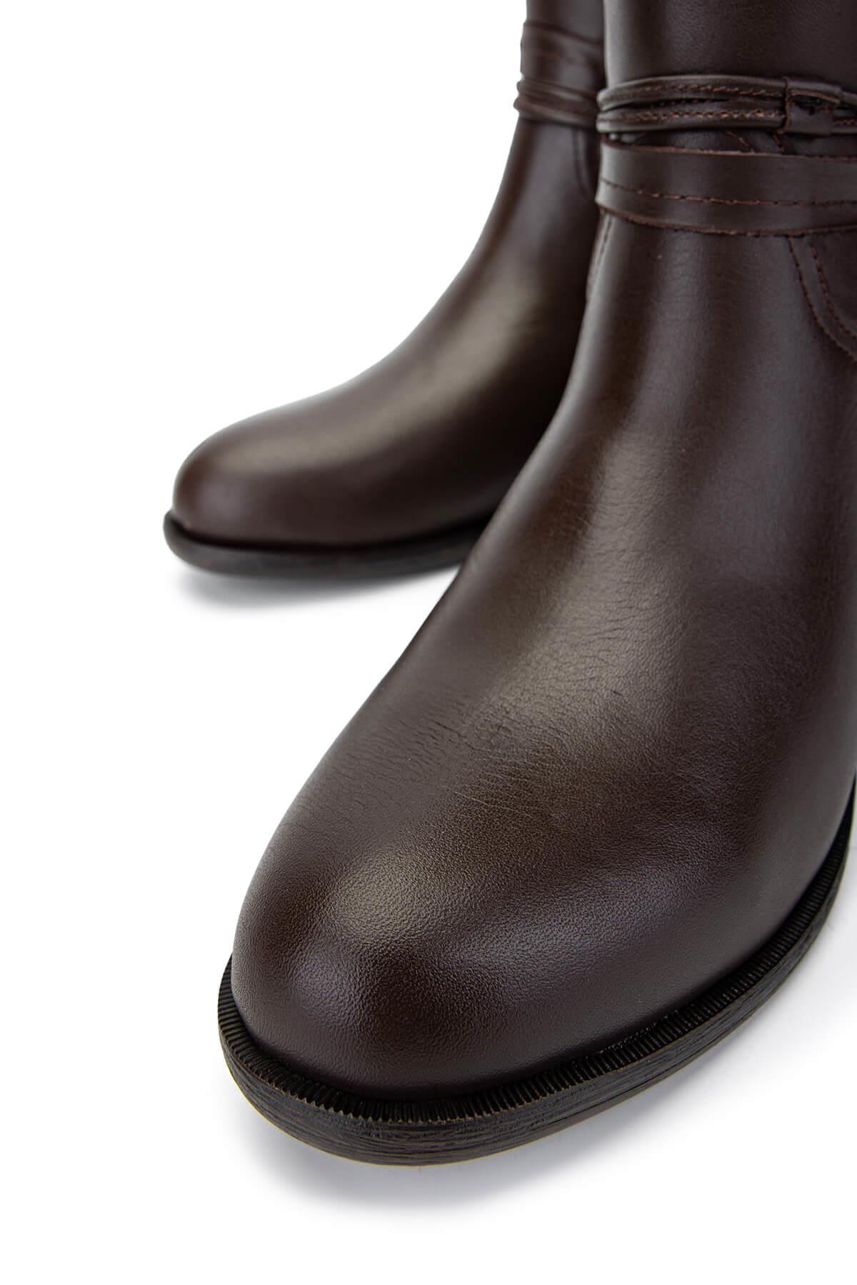 Tamer Tanca Kadın Hakiki Deri Kahverengi Klasik Çizme