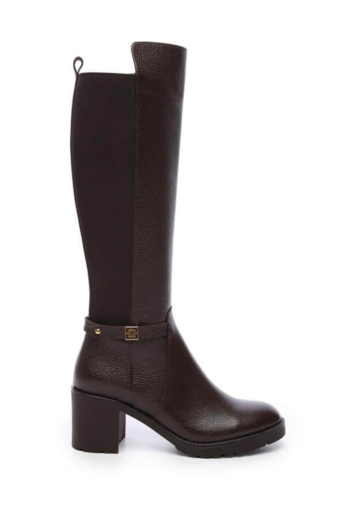 Tamer Tanca Kadın Hakiki Deri Kahverengi Çizme