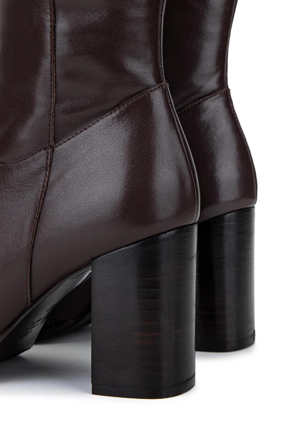 Tamer Tanca Kadın Hakiki Deri Kahverengi Klasik Çizme