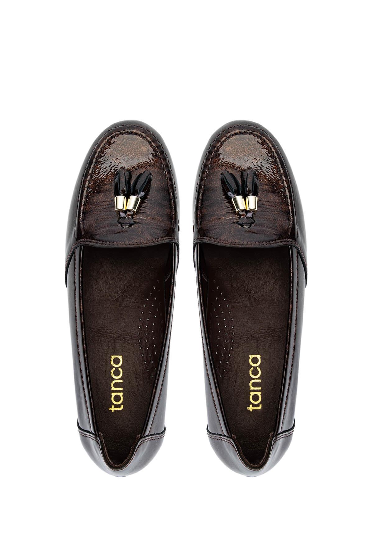 Tamer Tanca Kadın Hakiki Deri Kahverengi Comfort Ayakkabı