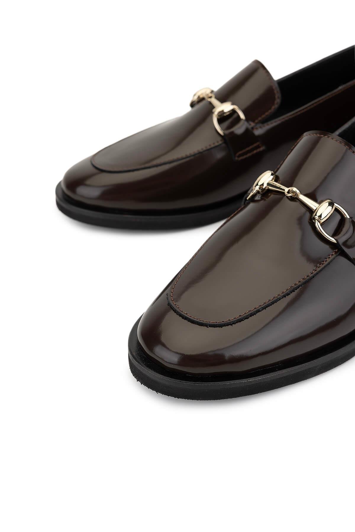 Tamer Tanca Kadın Hakiki Deri Kahverengi Loafer Ayakkabı