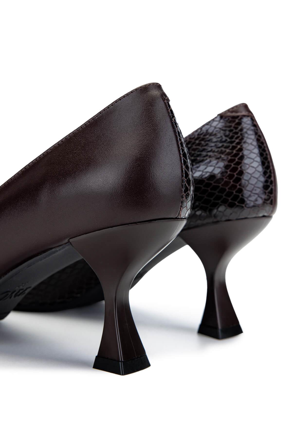 Tamer Tanca Kadın Hakiki Deri Kahverengi Topuklu Ayakkabı