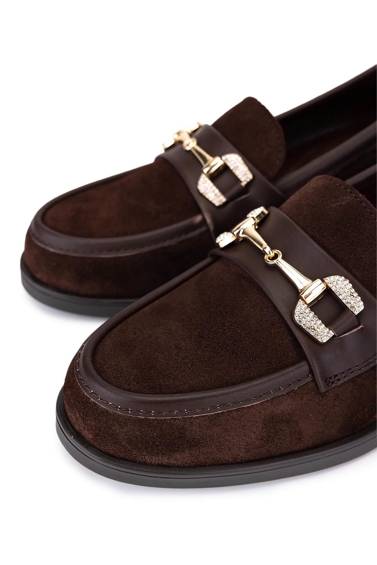 Tamer Tanca Kadın Hakiki Deri Kahverengi Makosen Ayakkabı