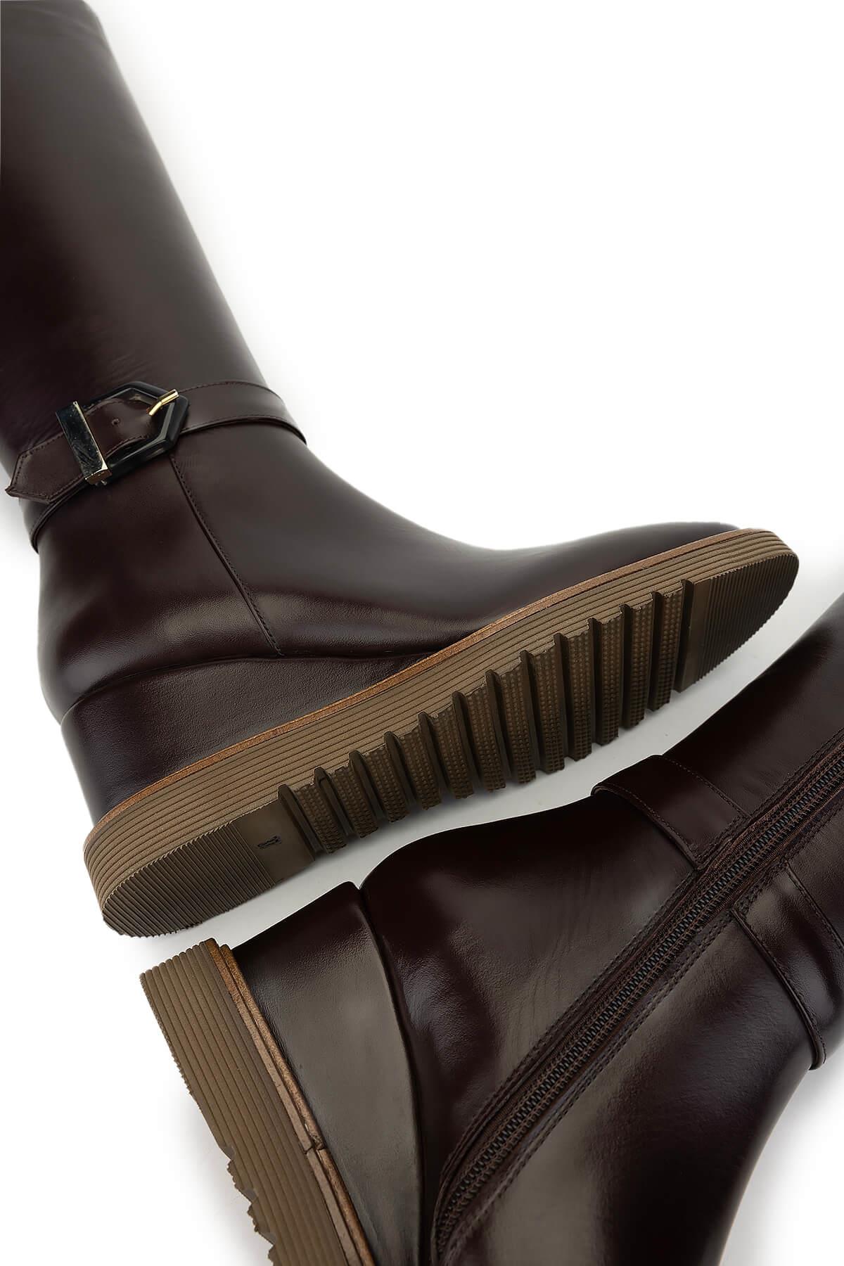 Tamer Tanca Kadın Hakiki Deri Kahverengi Casual Çizme