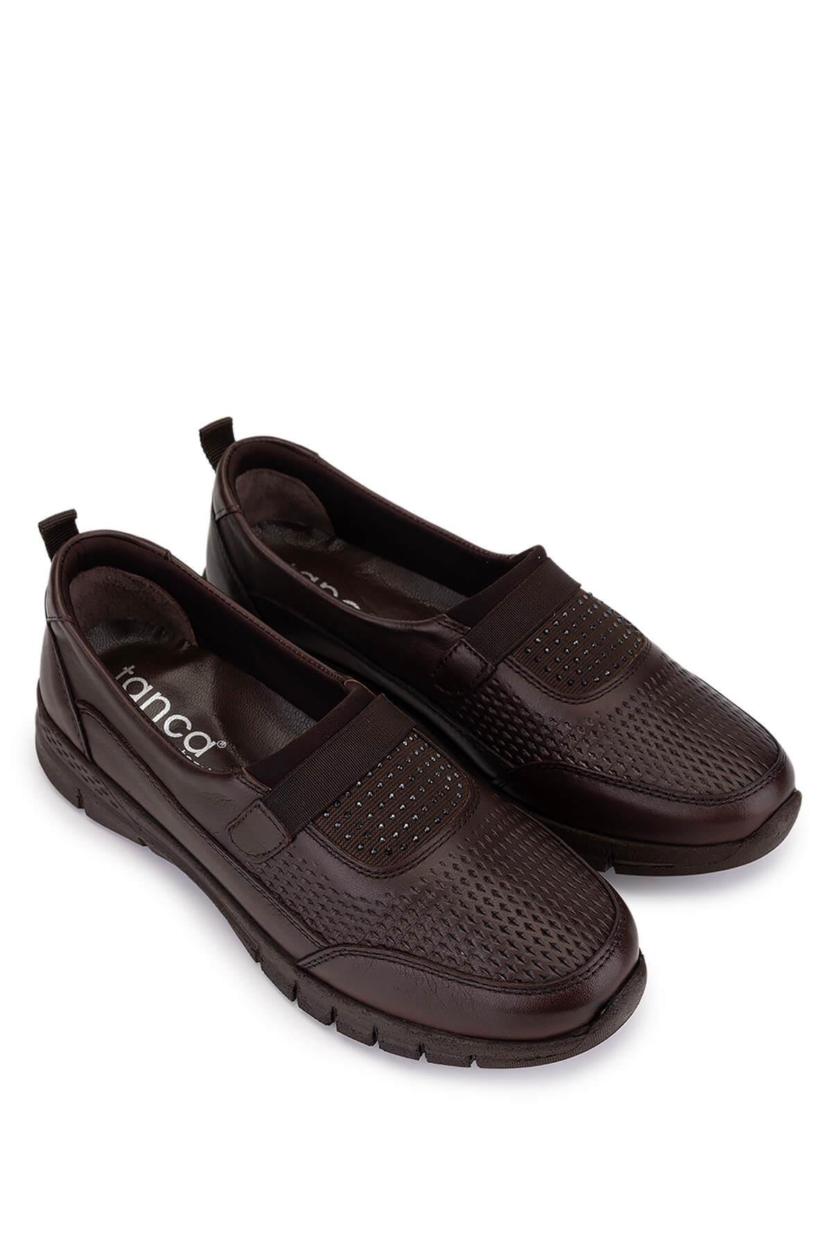 Tamer Tanca Kadın Hakiki Deri Kahverengi Comfort Ayakkabı