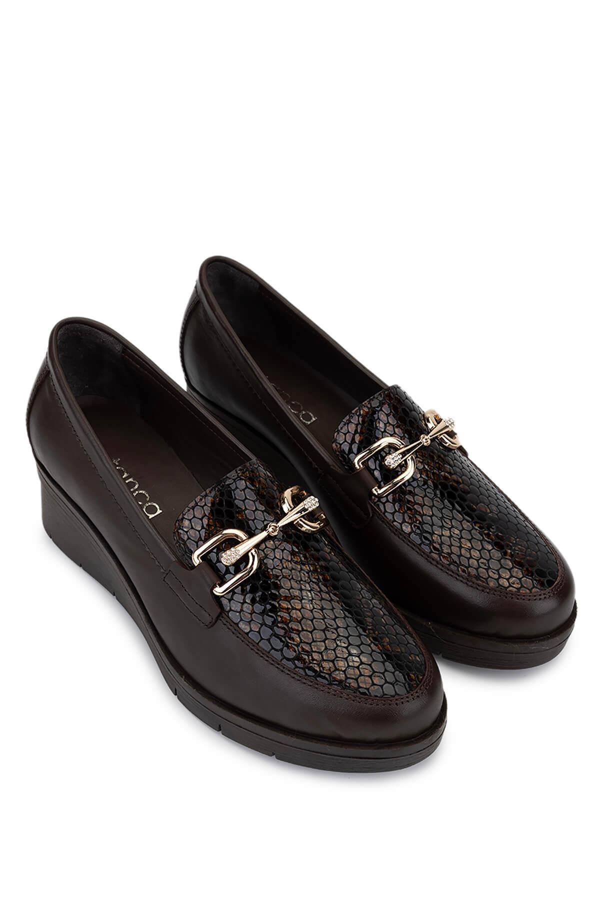 Tamer Tanca Kadın Hakiki Deri Kahverengi Comfort Ayakkabı