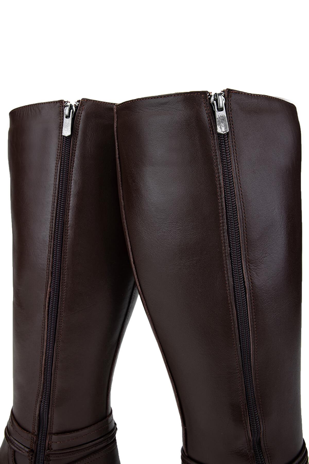 Tamer Tanca Kadın Hakiki Deri Kahverengi Klasik Çizme