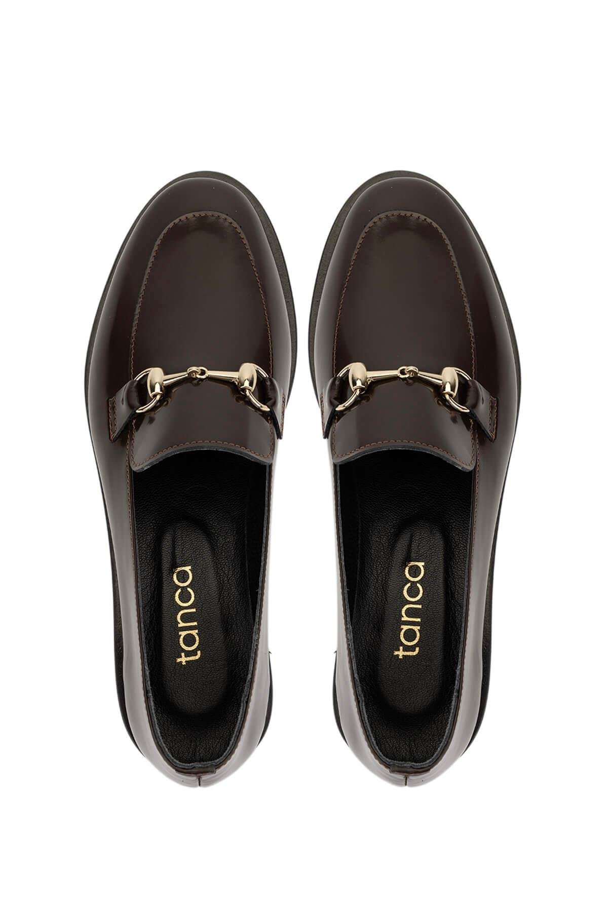 Tamer Tanca Kadın Hakiki Deri Kahverengi Loafer Ayakkabı