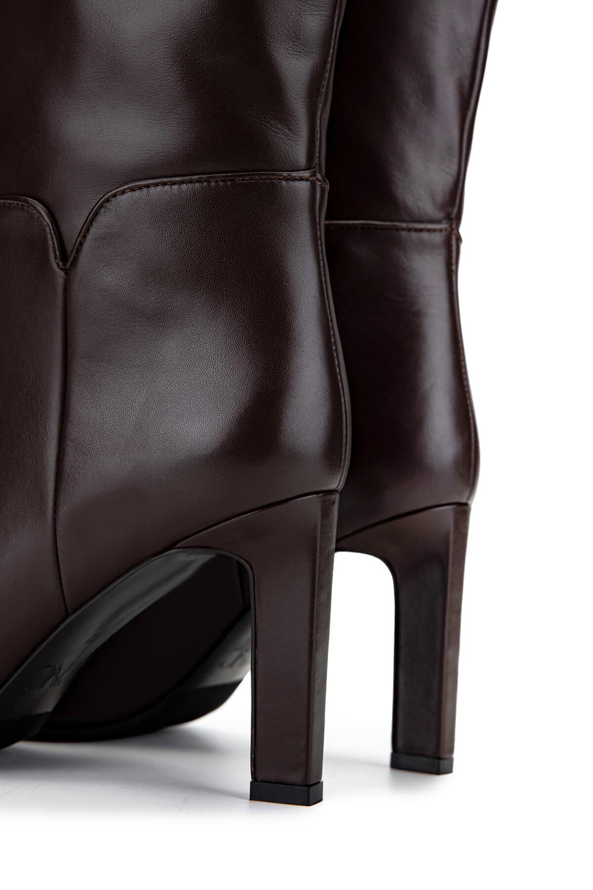 Tamer Tanca Kadın Hakiki Deri Kahverengi Klasik Çizme