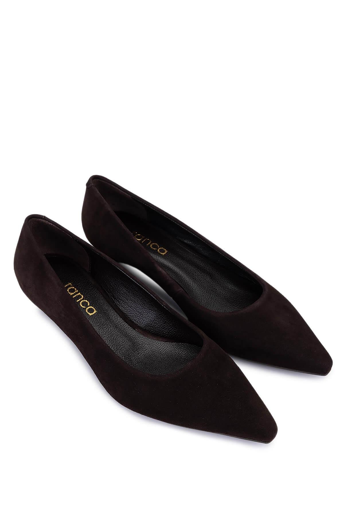 Tamer Tanca Kadın Hakiki Deri Kahverengi Süet Topuklu Ayakkabı