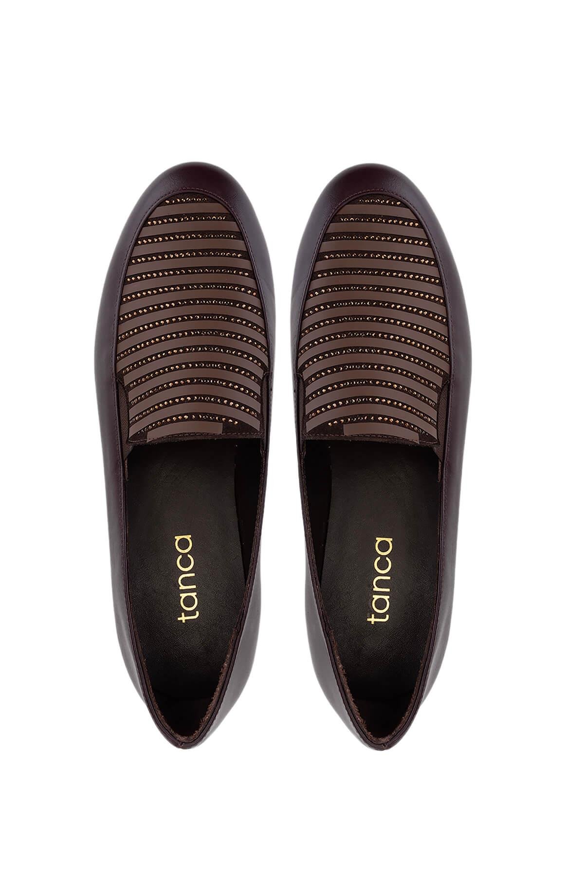 Tamer Tanca Kadın Hakiki Deri Kahverengi Loafer Ayakkabı