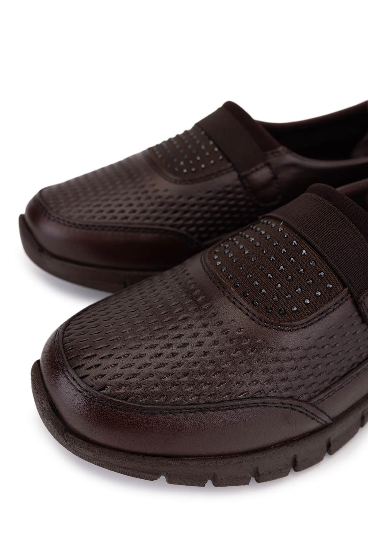 Tamer Tanca Kadın Hakiki Deri Kahverengi Comfort Ayakkabı