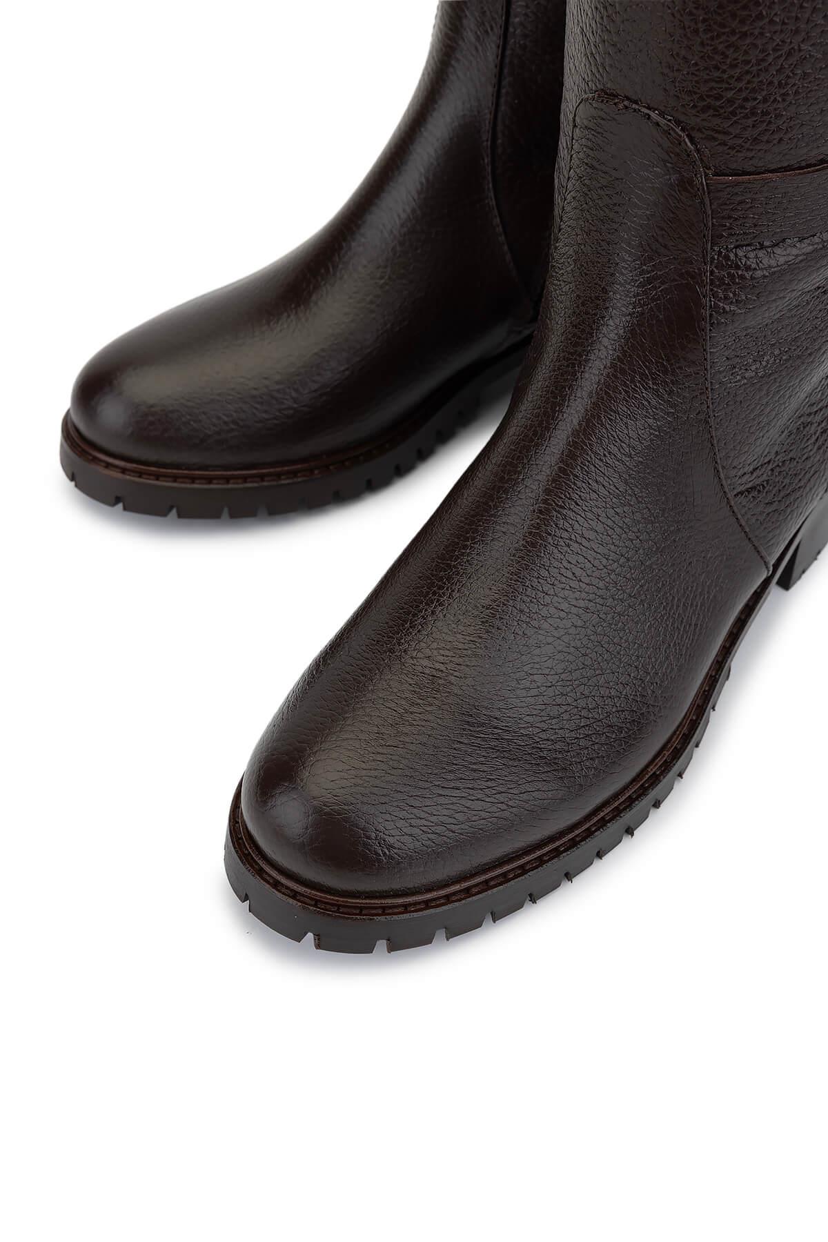 Tamer Tanca Kadın Hakiki Deri Kahverengi Floter Casual Çizme