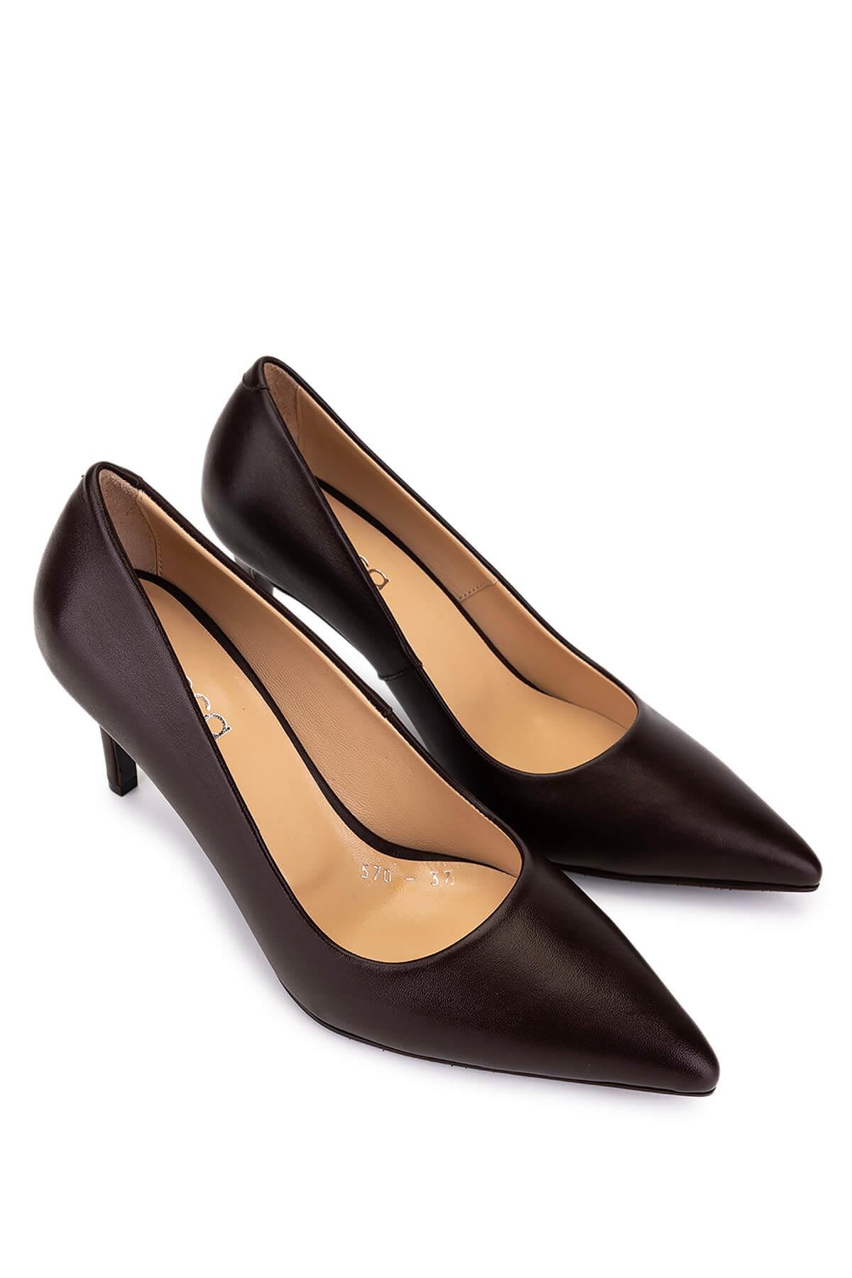 Tamer Tanca Kadın Hakiki Deri Kahverengi Topuklu Ayakkabı