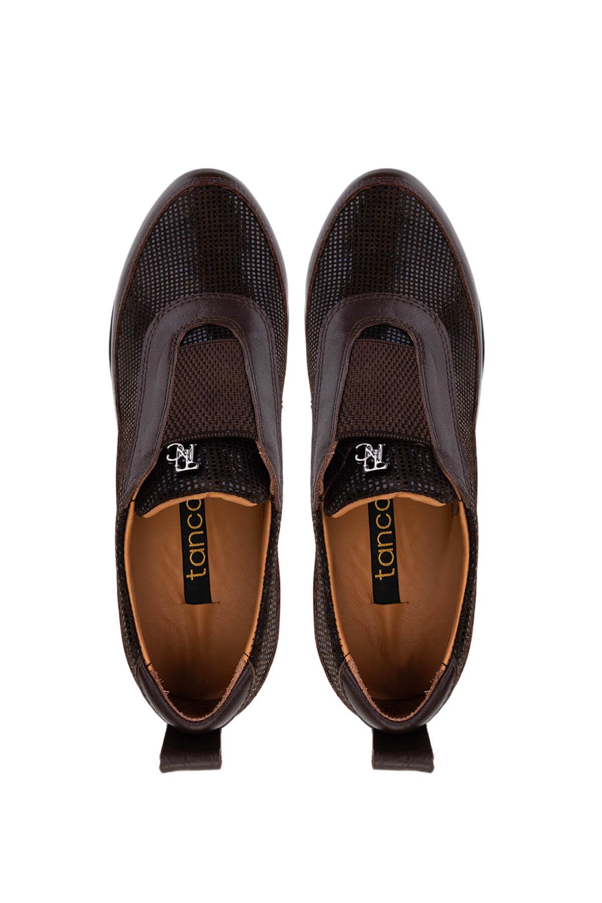 Tamer Tanca Kadın Hakiki Deri Kahverengi Casual Ayakkabı