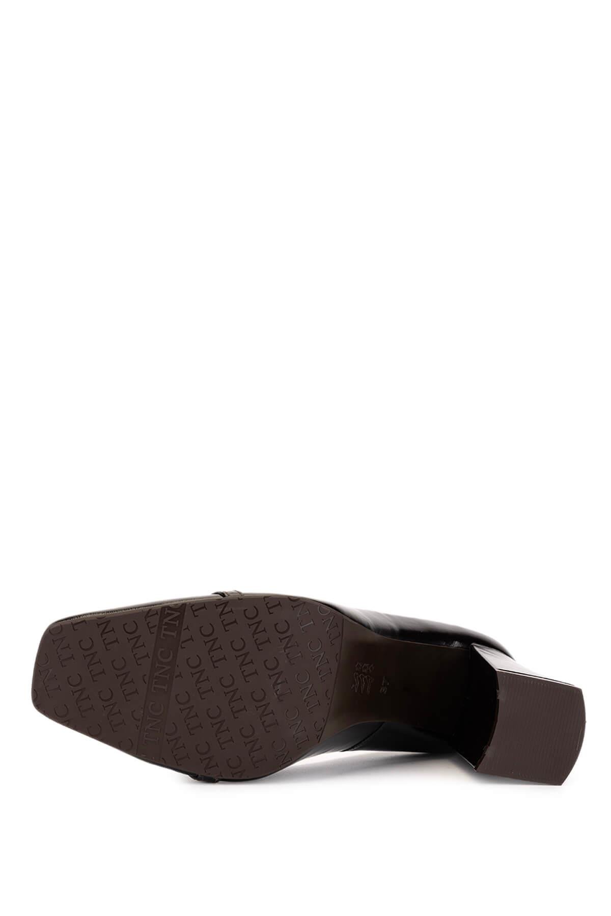 Tamer Tanca Kadın Hakiki Deri Kahverengi Rugan Topuklu Ayakkabı