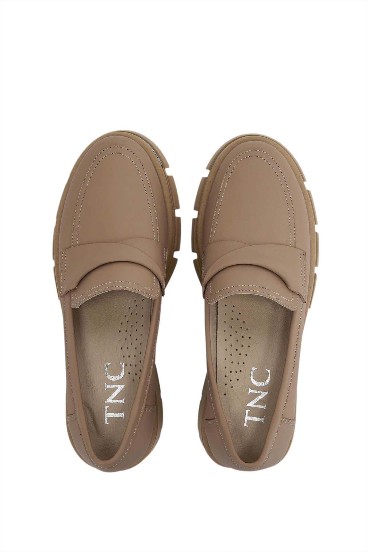 Tamer Tanca Kadın Hakiki Deri Karamel Loafer Ayakkabı