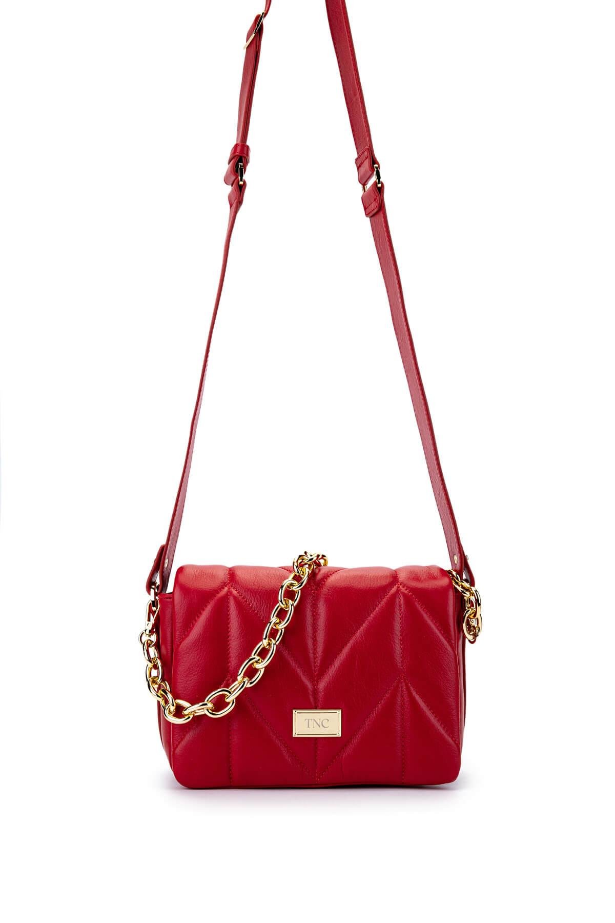 Tamer Tanca Kadın Hakiki Deri Kırmızı Omuz Çanta
