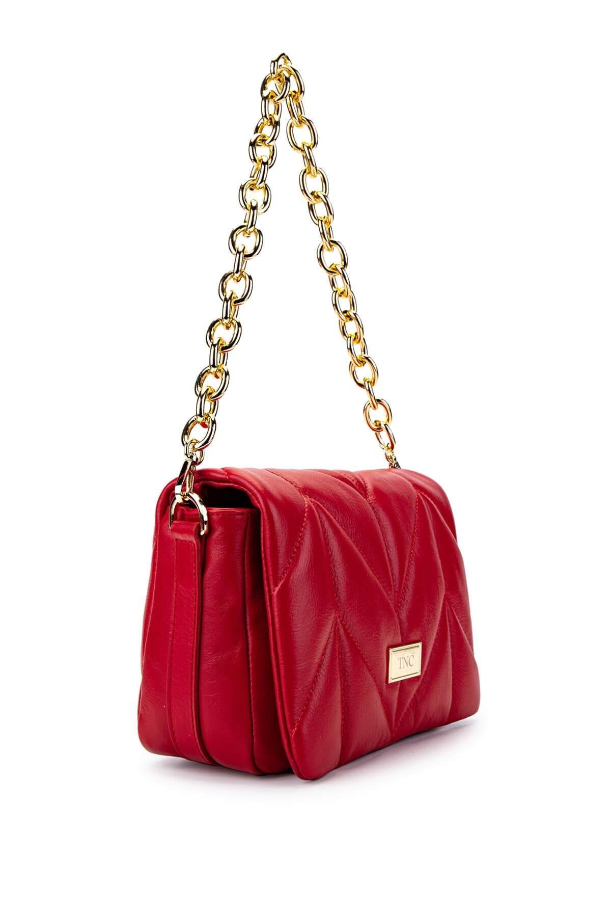 Tamer Tanca Kadın Hakiki Deri Kırmızı Omuz Çanta