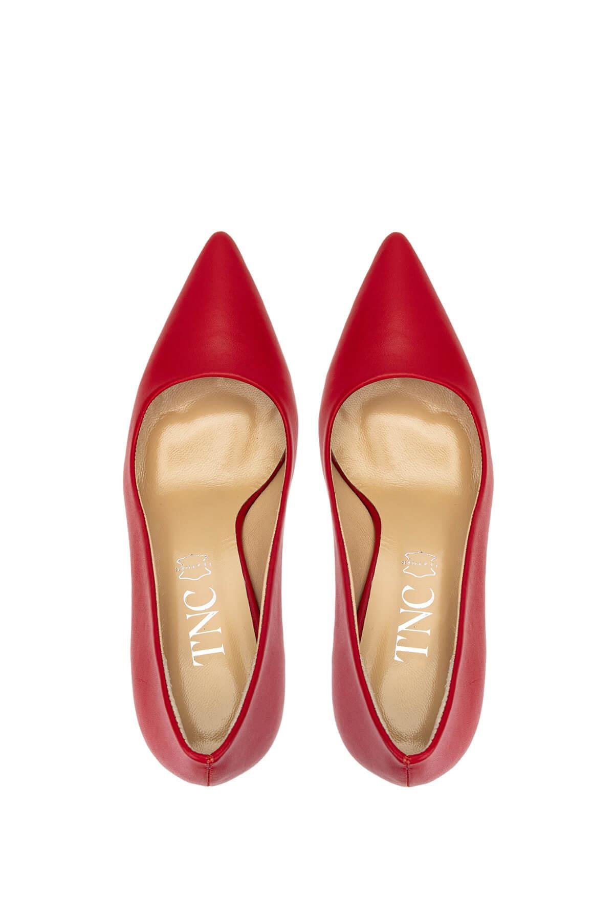 Tamer Tanca Kadın Hakiki Deri Kırmızı Topuklu Ayakkabı