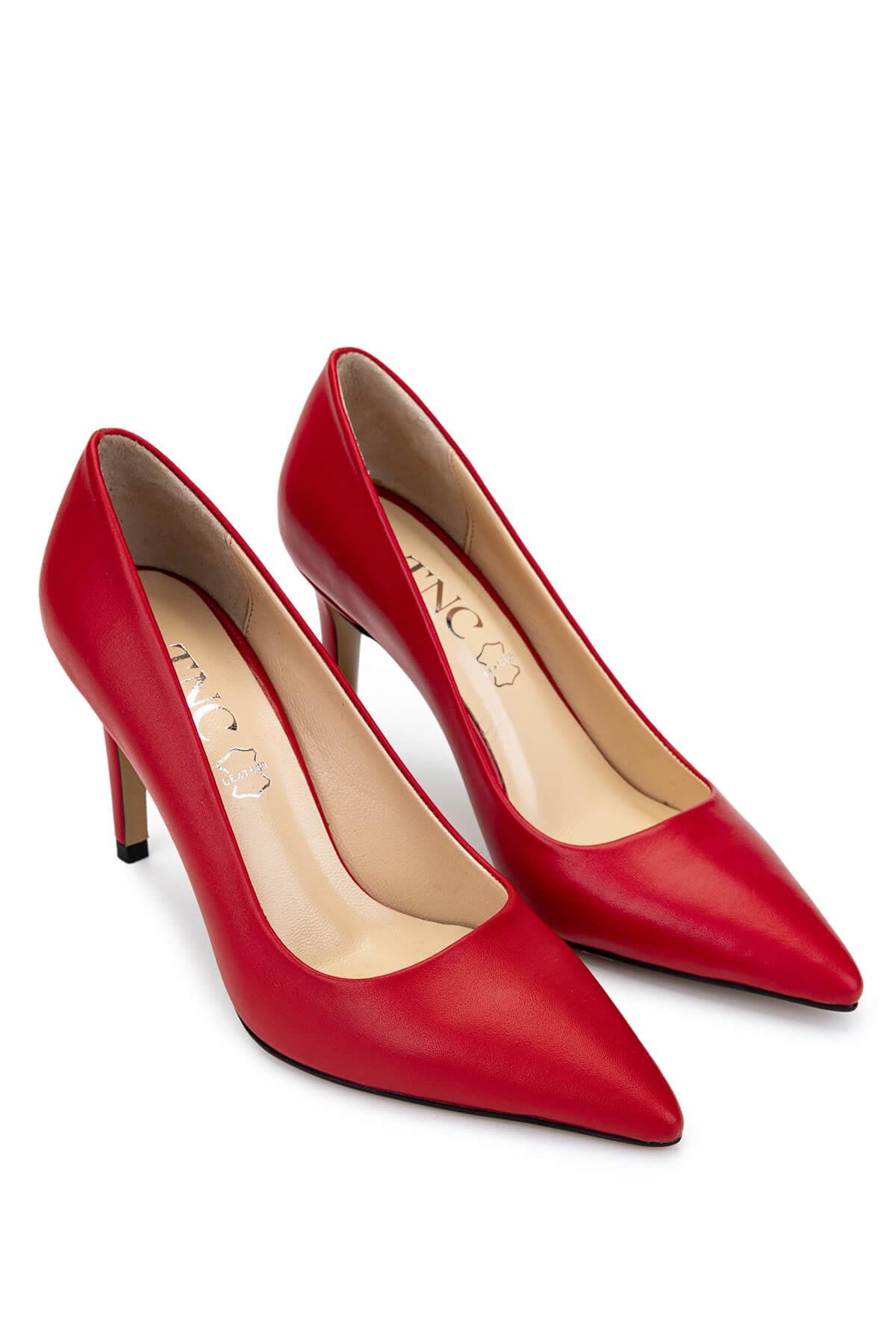 Tamer Tanca Kadın Hakiki Deri Kırmızı Topuklu Ayakkabı