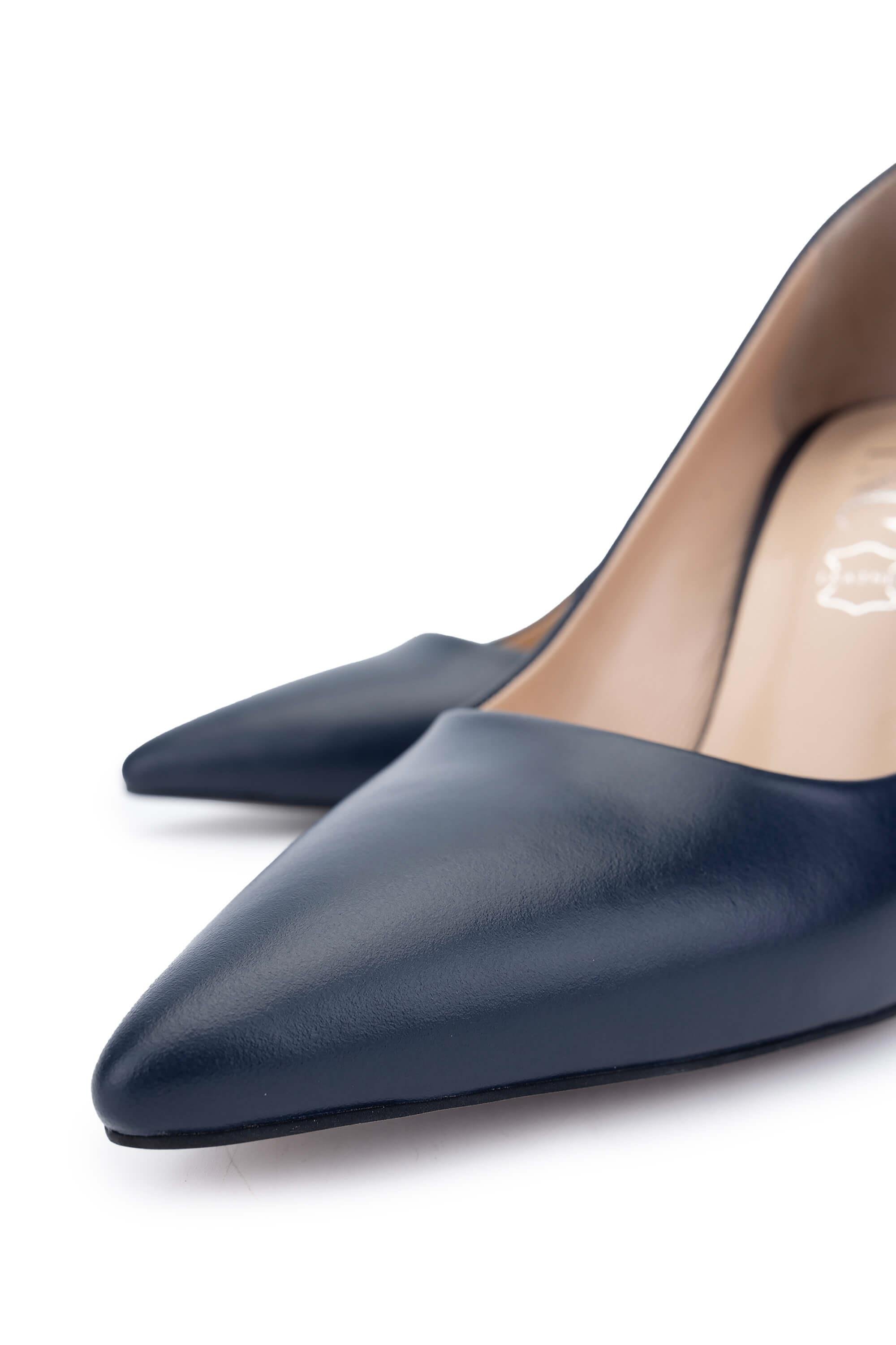 Tamer Tanca Kadın Hakiki Deri Lacivert Topuklu Ayakkabı